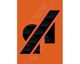 Typografischer Wandkalender 2024/ Posterkalender/ Jahresplaner/ orange/ Größe 50 x 70cm