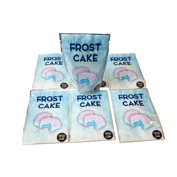 FROST CAKE - 25pk 3.5g empty custom printed mylar bags