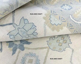 Exquisite Modern Lt. Gray Turkish Oushak Rug Hand Knotted Antique Area Rug 5x8,6x9,8x10,9x12, 12x18 For Living Room Bedroom Office Kids Room