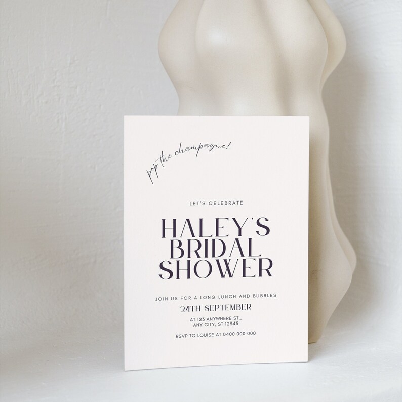 Bridal Shower Invite Template Simple Modern Minimalist Bridal Etsy Bridal Shower Invite Template Simple Modern Minimalist Bridal Etsy