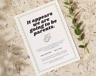 Editable Funny Baby Shower Invite Template, Minimal Baby Shower Invitation, Gender Neutral Invite, OMG Fun Baby Party Printable Template