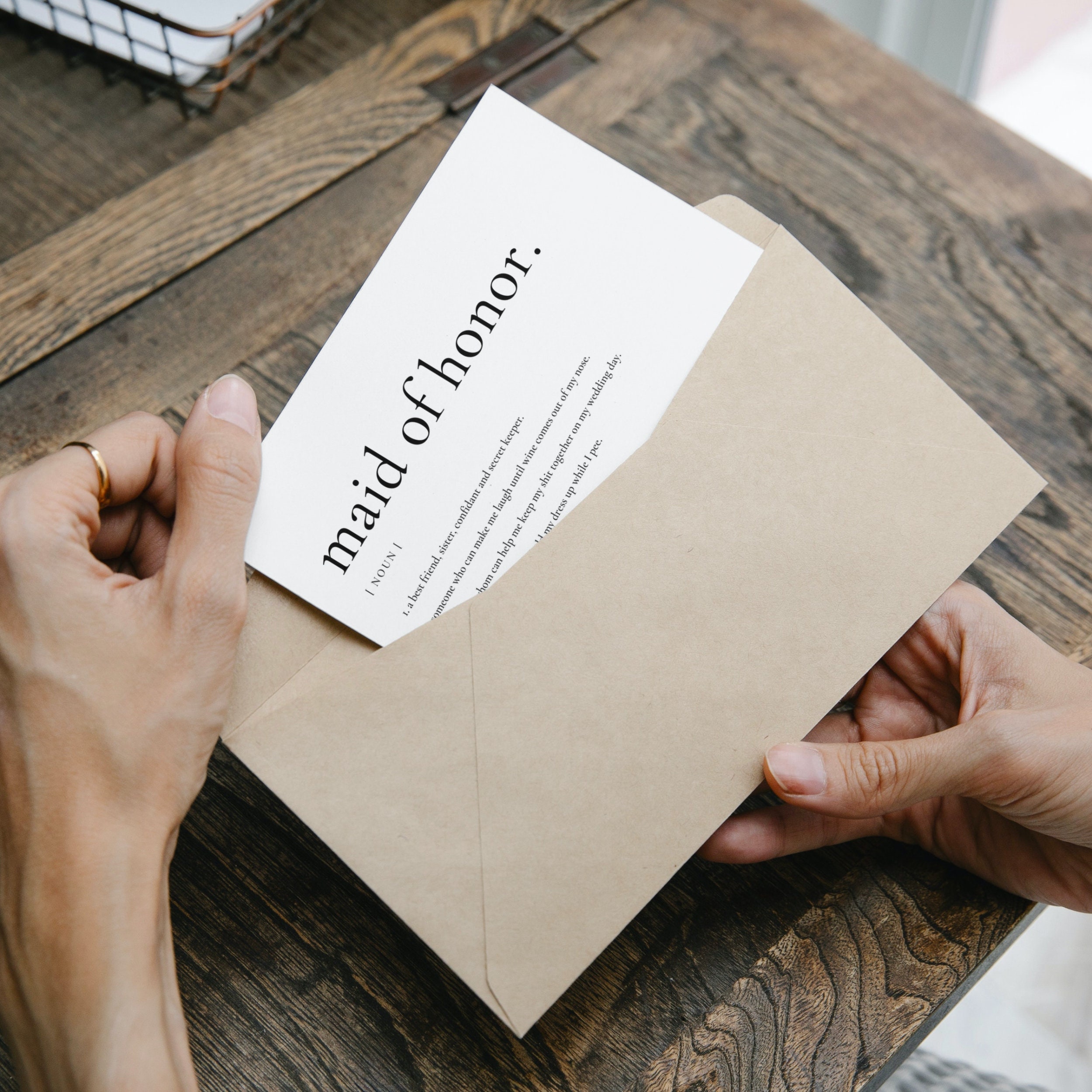 Minimal Maid of Honor Proposal Card Template, Personalized Will You Be ...