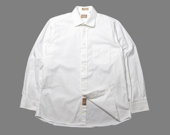 80s Vintage Gitman Bros Button Down Oxford Made In USA | XL | White Dress Shirt