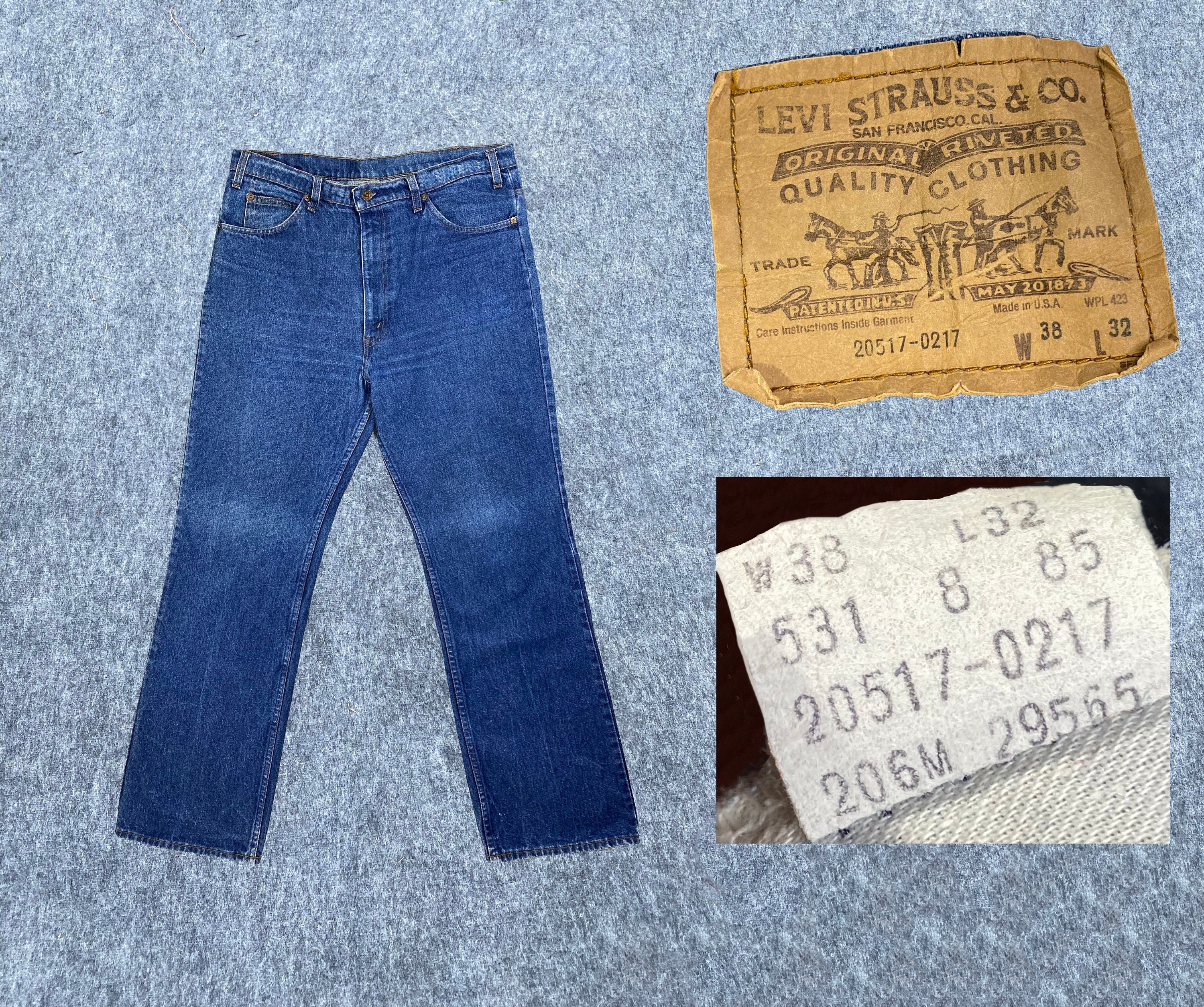 1985 Levis 517 Bootcut Jeans for Men W37 Levi Saddleman Boot 