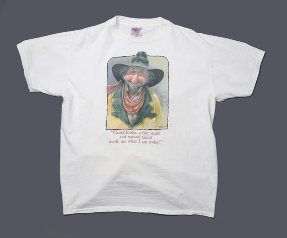 80s Vintage Ugly Cowboy Graphic T Shirt | Vintage… - image 1