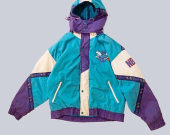 Vintage Pro Player Charlotte Hornets Full Zip Big Letters Jacket 