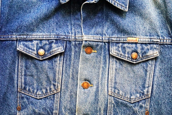 80s Vintage Rustler Jean Denim Jacket | Large - image 7