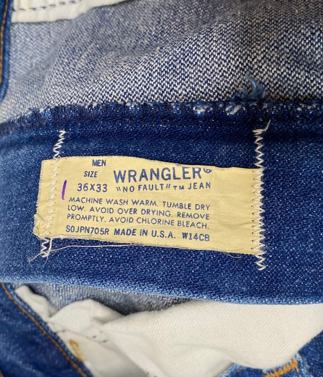 70s Wrangler No Fault Vintage Bootcut Jeans Denim Waist 36 - Etsy