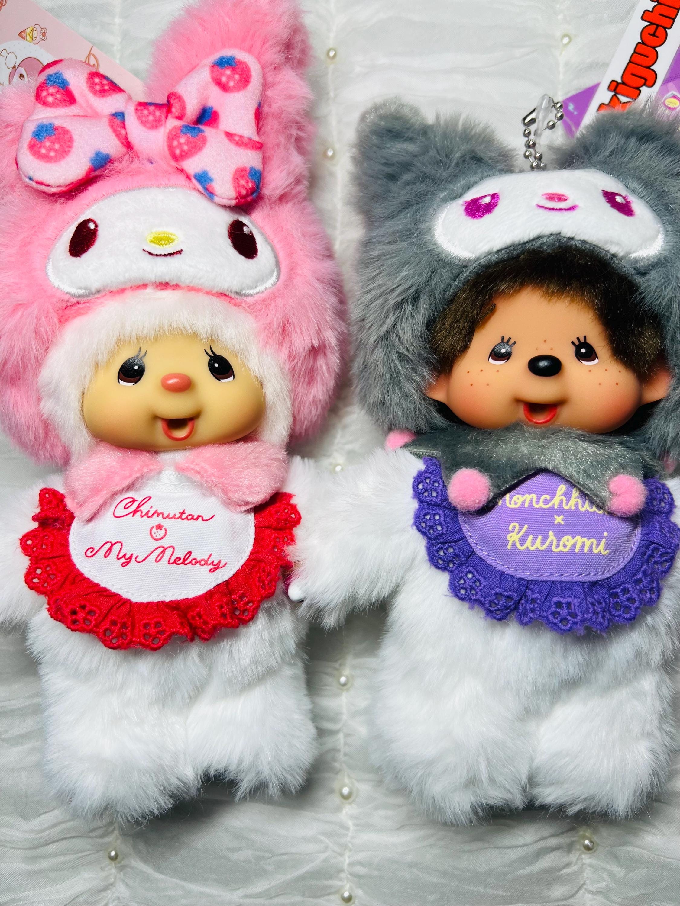 マルルク KISHIDAMIKI キシダミキ ポンチョ 新品未使用 Set of 2! Super Cute My Melody and Kuromi Monchhichi Keychains