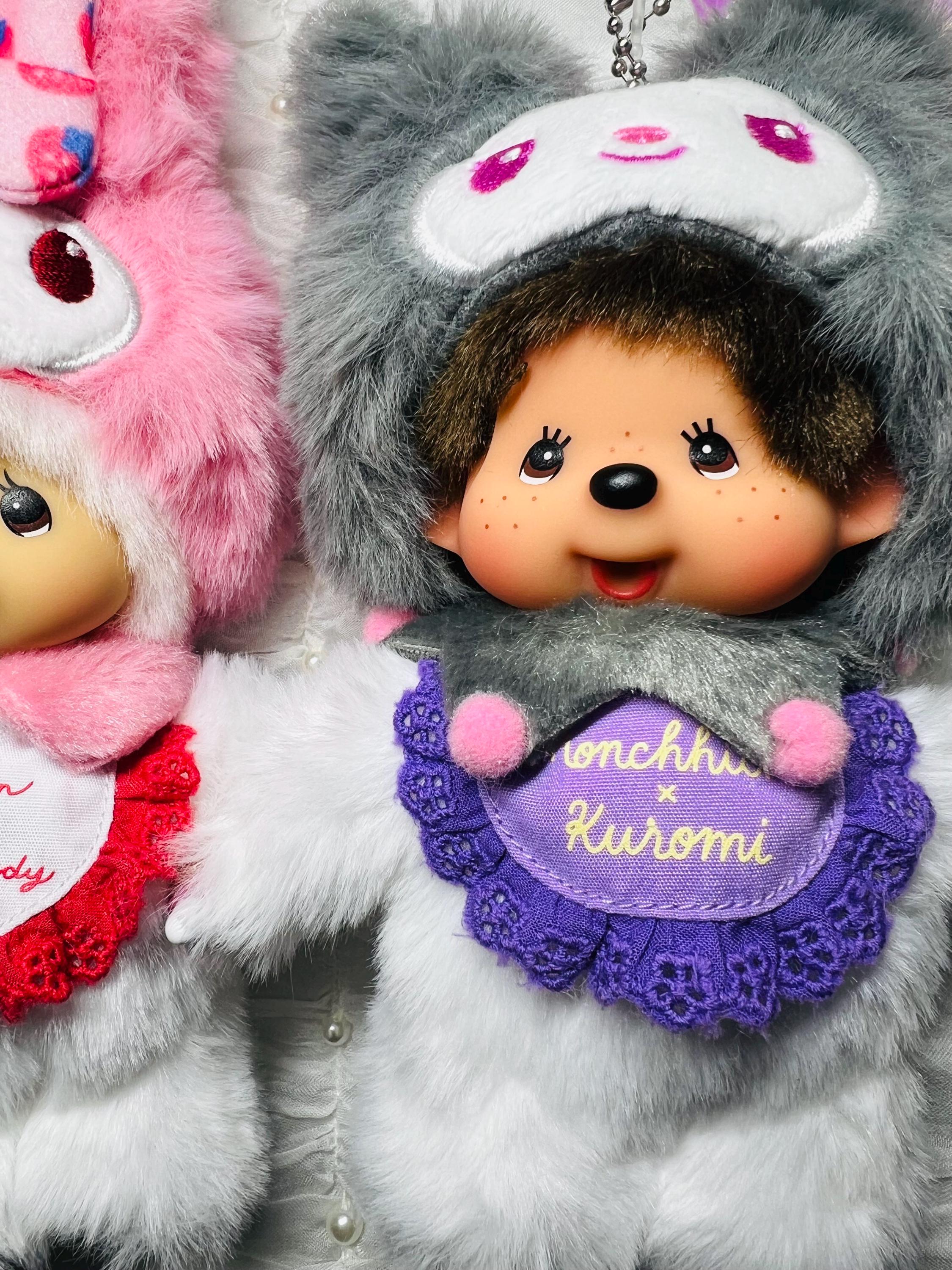 Set of 2! Super Cute My Melody and Kuromi Monchhichi Keychains