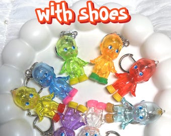 OBITSU SOFVI 2inch(5cm )Colorful clear color Obitsu Kewpie Doll with Key Ring iPhone strap Wearing Kewpie's special boots