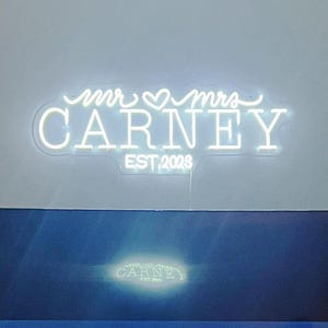 Custom Last Name Neon Sign: Wedding Backdrop Decor, Custom Wall Decor, Neon Sign Wedding Backdrop,  Led Sign Engagement Decor