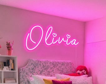 Letrero de neón con nombre personalizado, luz LED personalizada para niños y adolescentes, regalo de Navidad, decoración estética para dormitorio, arte para habitación infantil.