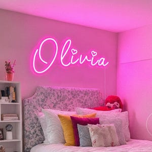 Custom Name Neon Sign, Personalized Neon Sign for Girl,LED Nursery Light for Girl,Christmas Gift for Teen Girls,Kids Wall Art,Neon Room Sign