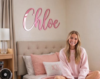 Letrero acrílico personalizado con nombre, regalo navideño personalizado para niños, letrero con letras estéticas para guardería y dormitorio, decoración para dormitorios de adolescentes, adorno de pared personalizado