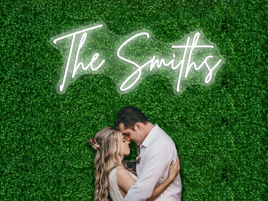 Custom Neon Sign for Wedding Decor | Last Name Neon Sign | Neon Sign Wedding | Neon Name Sign | Led Sign for Wedding Backdrop | Wedding Gift - 1 Line, 35"/90cm, Warm White