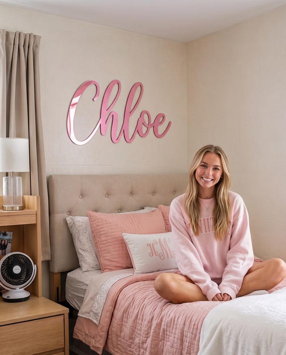 Personalized Acrylic Name Sign for Room Decor, Custom Aesthetic Letter Sign for Kids Bedroom, Teen Room & Dorm Decor, Name Wall Decor