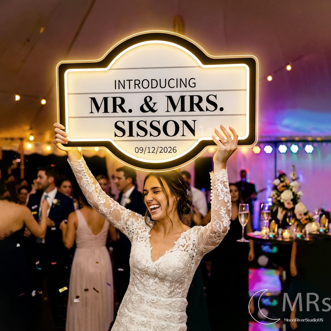 Wedding Rave Sign Custom Wedding Marquee Sign, Nightclub Style Wedding LED, Bottle ...