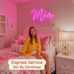 Custom Christmas Gift Kids Name Light, Safe LED for kids, Neon Sign for Bedroom, Nursery Wall Decor, Teen Room Gifts, Girl Bedroom Decor Art