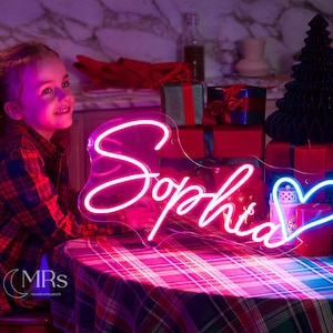 Custom Name Neon Sign For Kids, Neon Sign Custom, Neon Sign Bedroom, Baby Shower Gifts, Nursery Name Sign, Christmas Gift For Kids