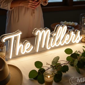 Custom Free Standing Wedding Sign, Wedding Reception Table Decor Sign, Table Light Up Wedding Sign, Desk Neon Plate, Sweetheart Table Sign