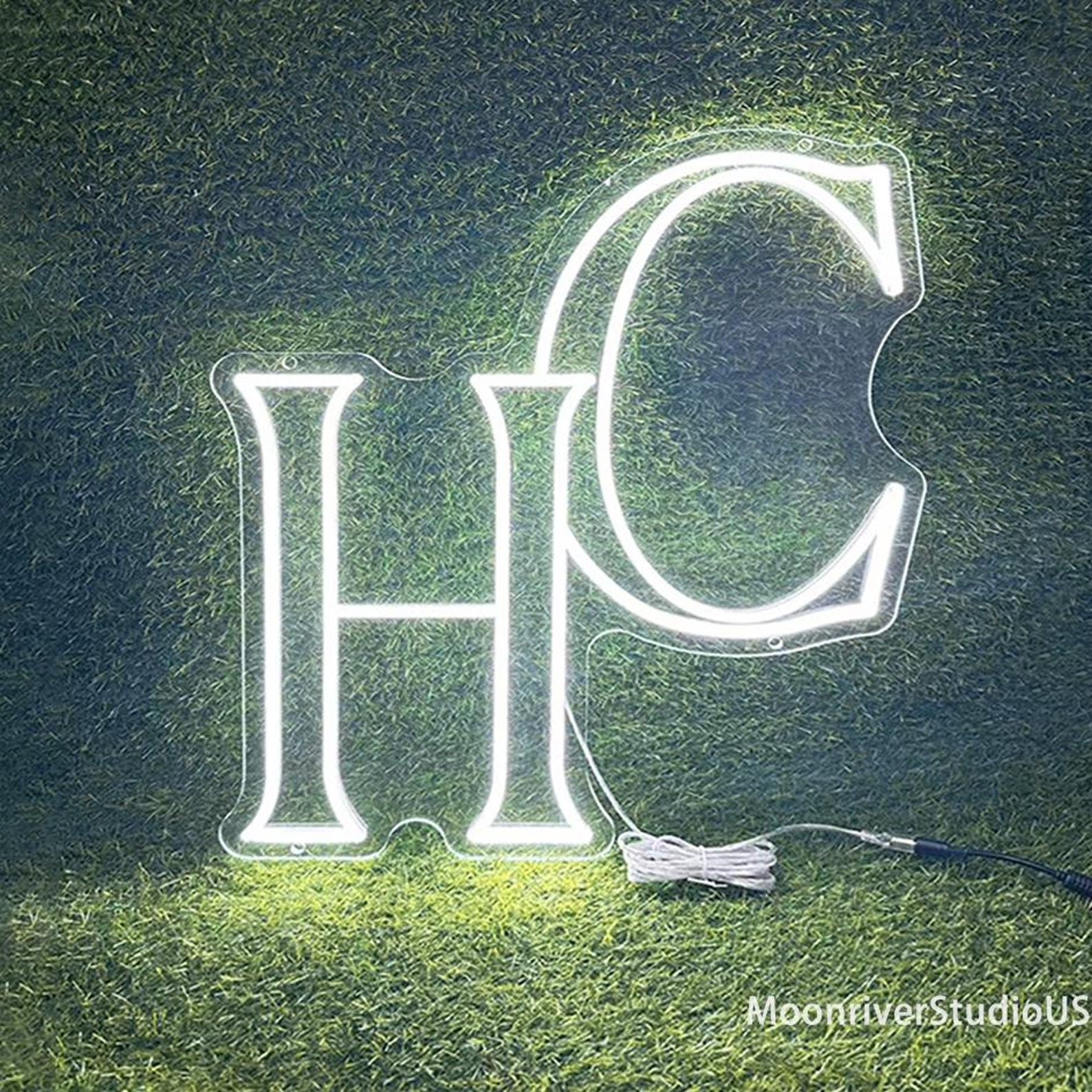 Custom Couple Initials Neon Sign | Wedding LED Initials Light ...