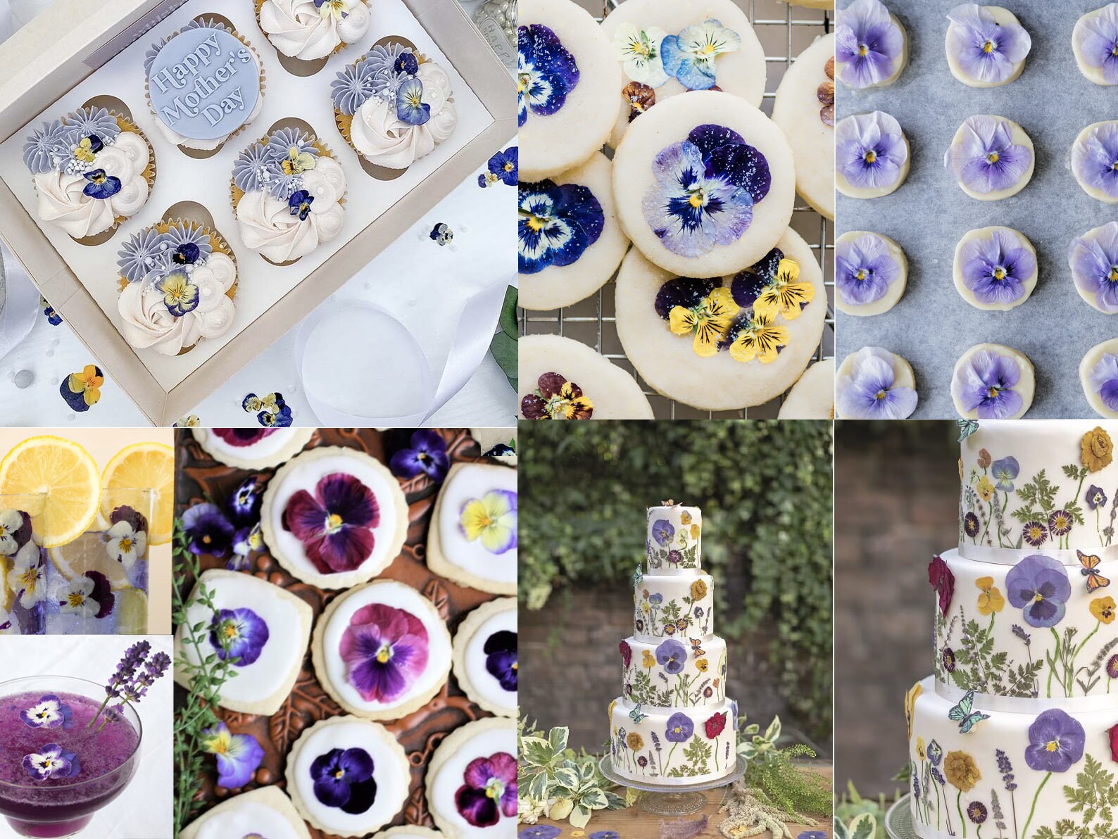 Edible Flowers for Cake Decoration, Edible Pressed Flowers, Pressed Flowers for Cake Decorations