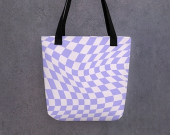 Bolso de mano con estampado de cuadros retro