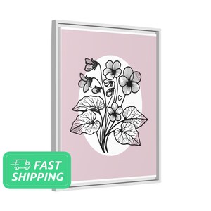 February Birth Flower Picture / Violets Picture / Framed Poster / Canvas / Wall Art