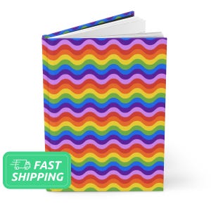 Rainbow Wave Journal / Rainbows Pattern Journal / Hardcover Notebook / Diary (Matte Finish)