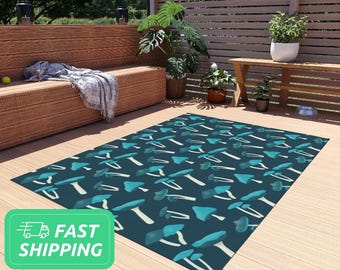 Blue Mushroom Outdoor Rug / Entrance Mat