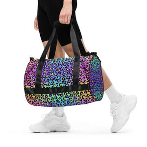 Rainbow Leopard gym bag / Cute Weekend Bag