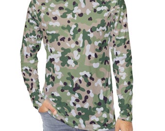Camisa de manga larga para hombre con camuflaje forestal / Camisa de manga larga para hombre con camuflaje / Camisa de manga larga para hombre con camuflaje