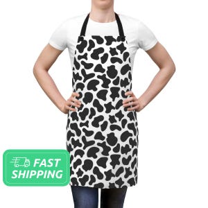 Cow Pattern Apron / Cow Print Apron / Cooking Apron / Bib Apron