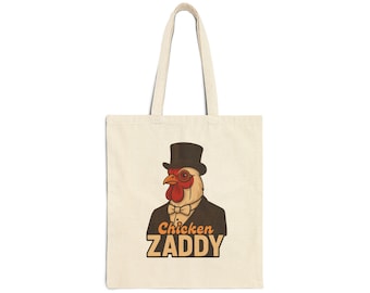 Chicken Zaddy Tote Bag, Eco-Friendly Shopping Bag, Gift for Chicken Lovers, Chicken Daddy, Egg bag, Funny Chicken Gift