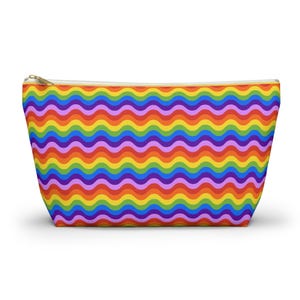 Rainbow Wave Accessory Pouch / Rainbows Pattern Accessory Pouch / Makeup Bag