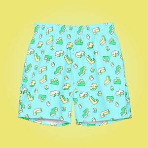 Tetris Men&#39;s swim trunks / Mens bathing suit / Board shorts / swim shorts