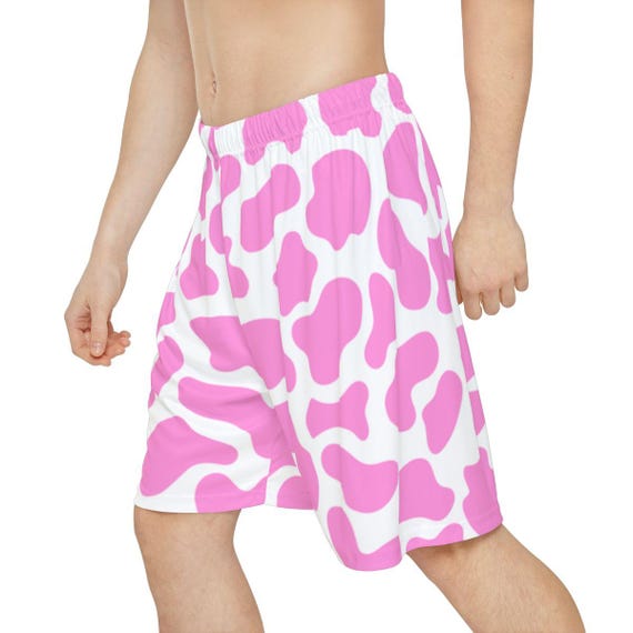 Pink Cow Men's Sports Shorts / Cow Pattern Men's Sports Shorts
