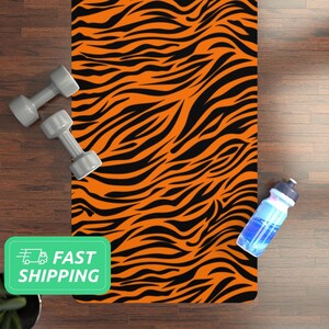Tiger Stripe Yoga Mat / Tiger Pattern Yoga Mat / Rubber Mat