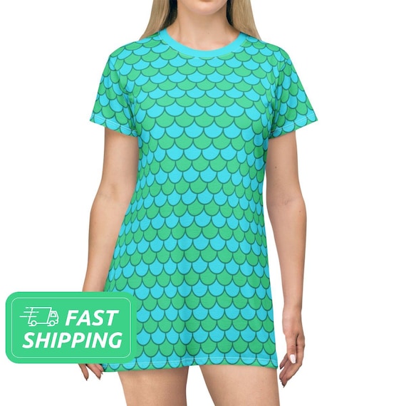 fitted lace wedding dress Mermaid Tie Dye T-Shirt Dress – RavenRova main image 1