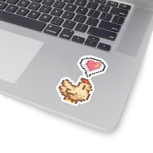 Stardew Valley Chicken Heart Stickers / Stardew Farmer (Unofficial) Stickers