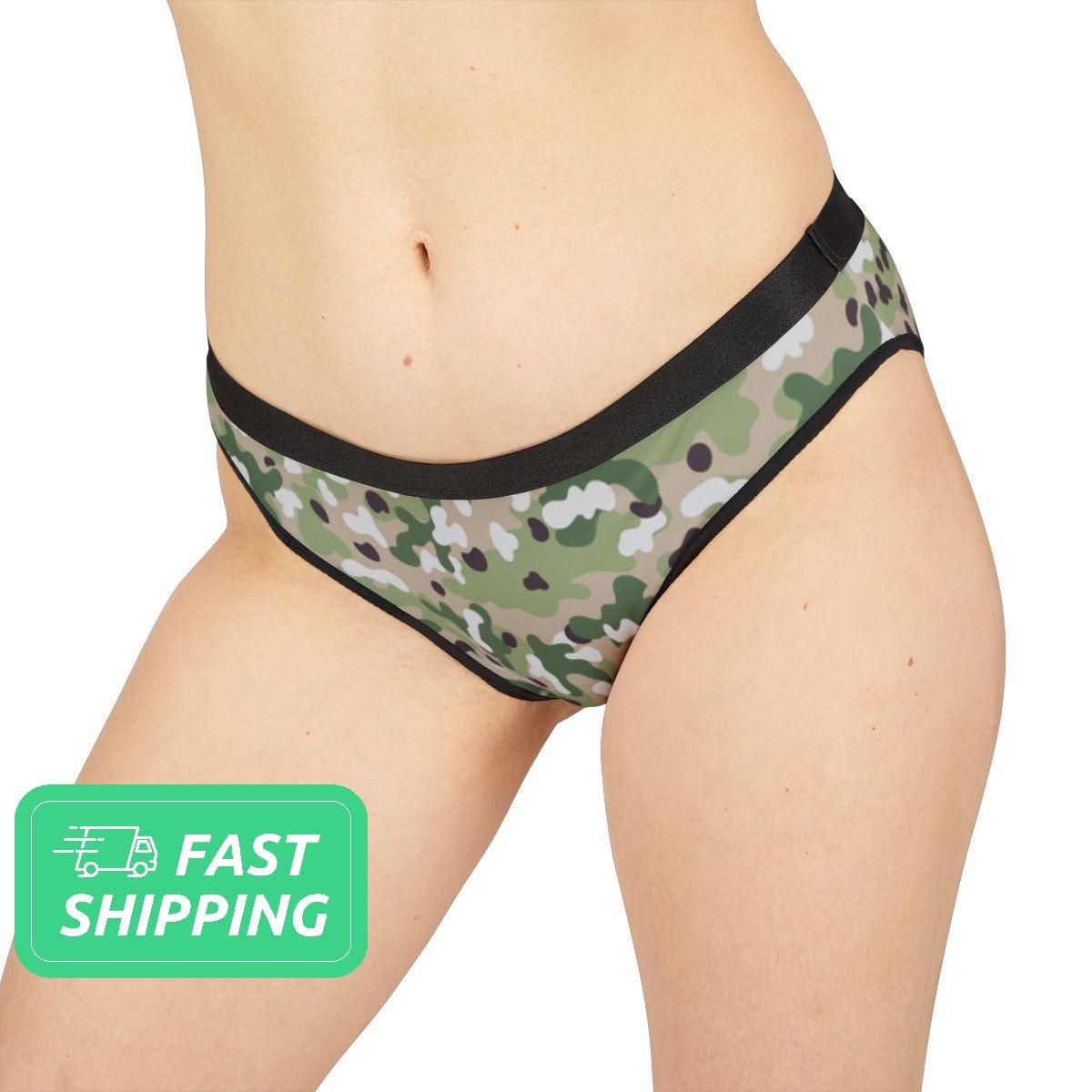 Men's Camo Print Underwear Jumpsuit Set - Top Boxers Briefs G-Strings Thongs