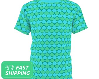 Camiseta con estampado de sirena azul y verde / Camiseta de sirena / Camiseta de sirena / Camiseta / Camiseta