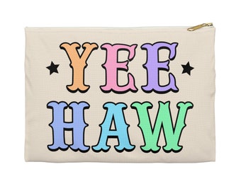 Bolsa para accesorios de vaquera Yeehaw / Bolsa para accesorios de soltera / Bolsa de maquillaje estilo western