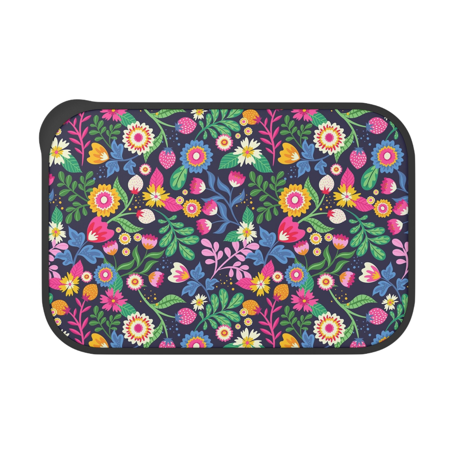 Floral Bento Box With Band and Utensils / Lunch Box / Tupperware / Gift ...