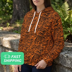 Hoodie met tijgerstrepen / Hoodie met tijgerprint / Sweatshirt met capuchon