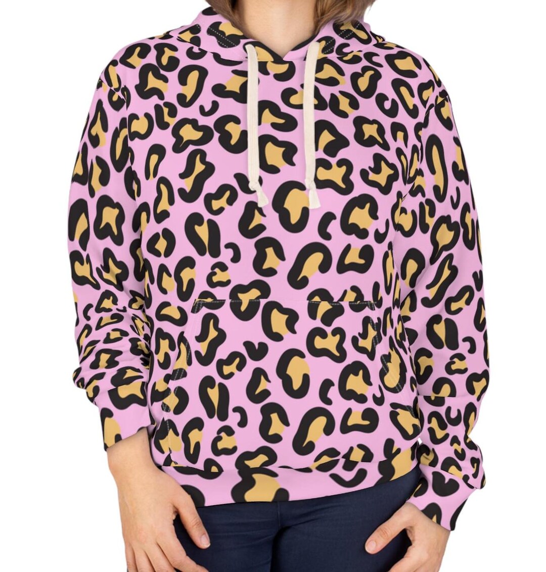 Pink Leopard / Safari Cheetah Hoodie / Hooded Sweatshirt - Etsy