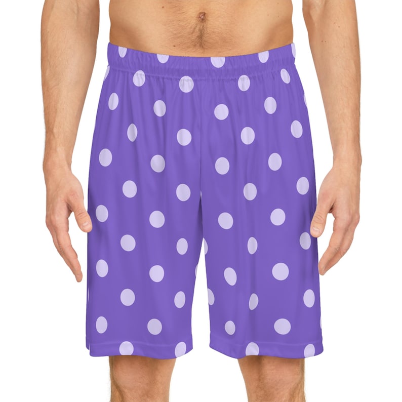 Mayor Lewis's Lucky Purple Basketball Shorts, Star Dew Valley Inspired Athletic Wear, Gaming Gift for Gamers, Lucky Charm Clothing, Sporty image 1