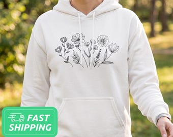 Sudadera con capucha floral / Sudadera con flores / Sudadera con capucha con flores / Regalo para novia / Sudadera con capucha para mujer / Sudaderas con capucha / Regalos para niñas de las flores / Regalo floral