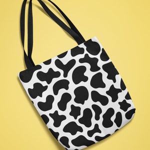 Cow Print Tote Bag / Cow Pattern Weekender Bag / Cowgirl Bag